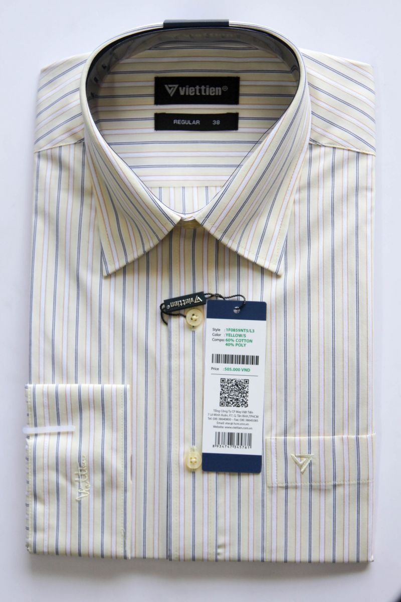Áo sơ mi dài tay (vàng sọc)