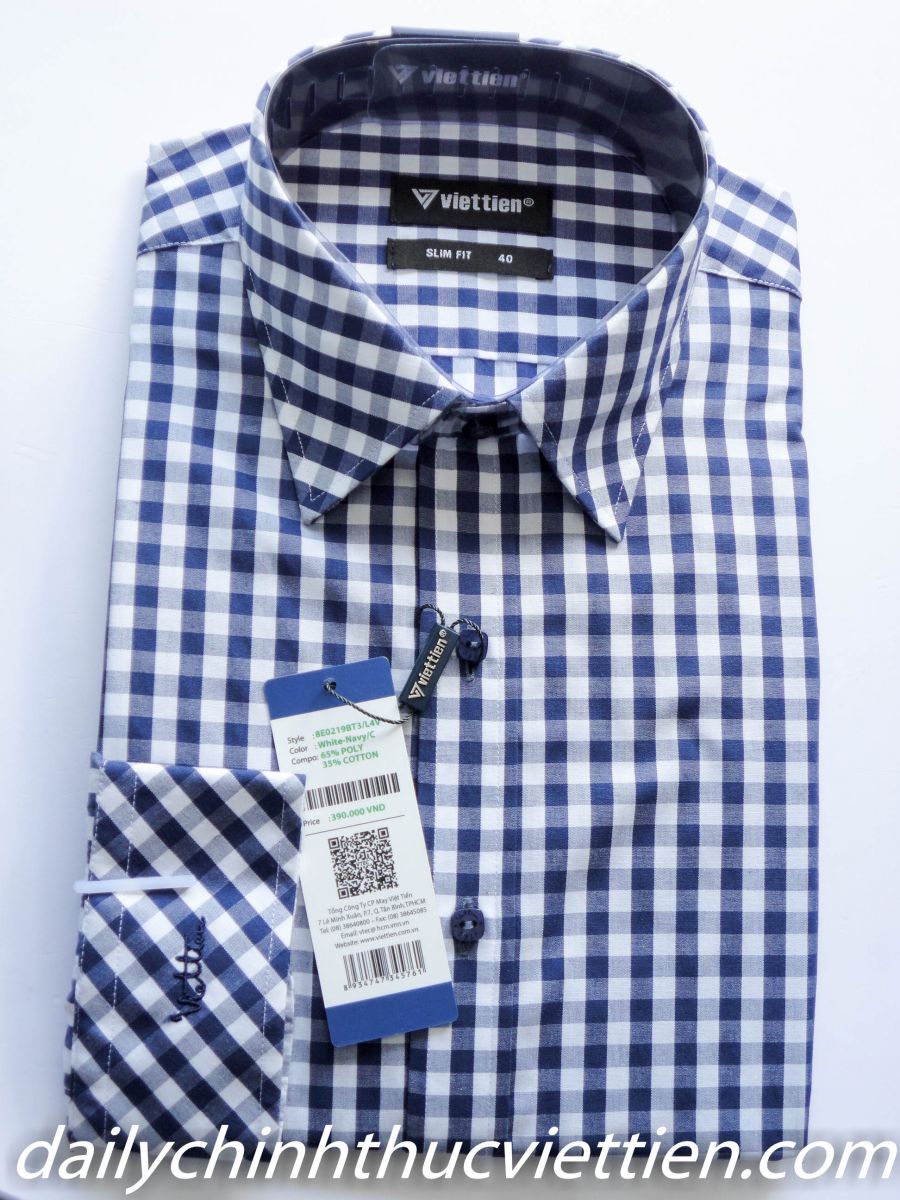 Áo sơ mi dài tay (caro navy)