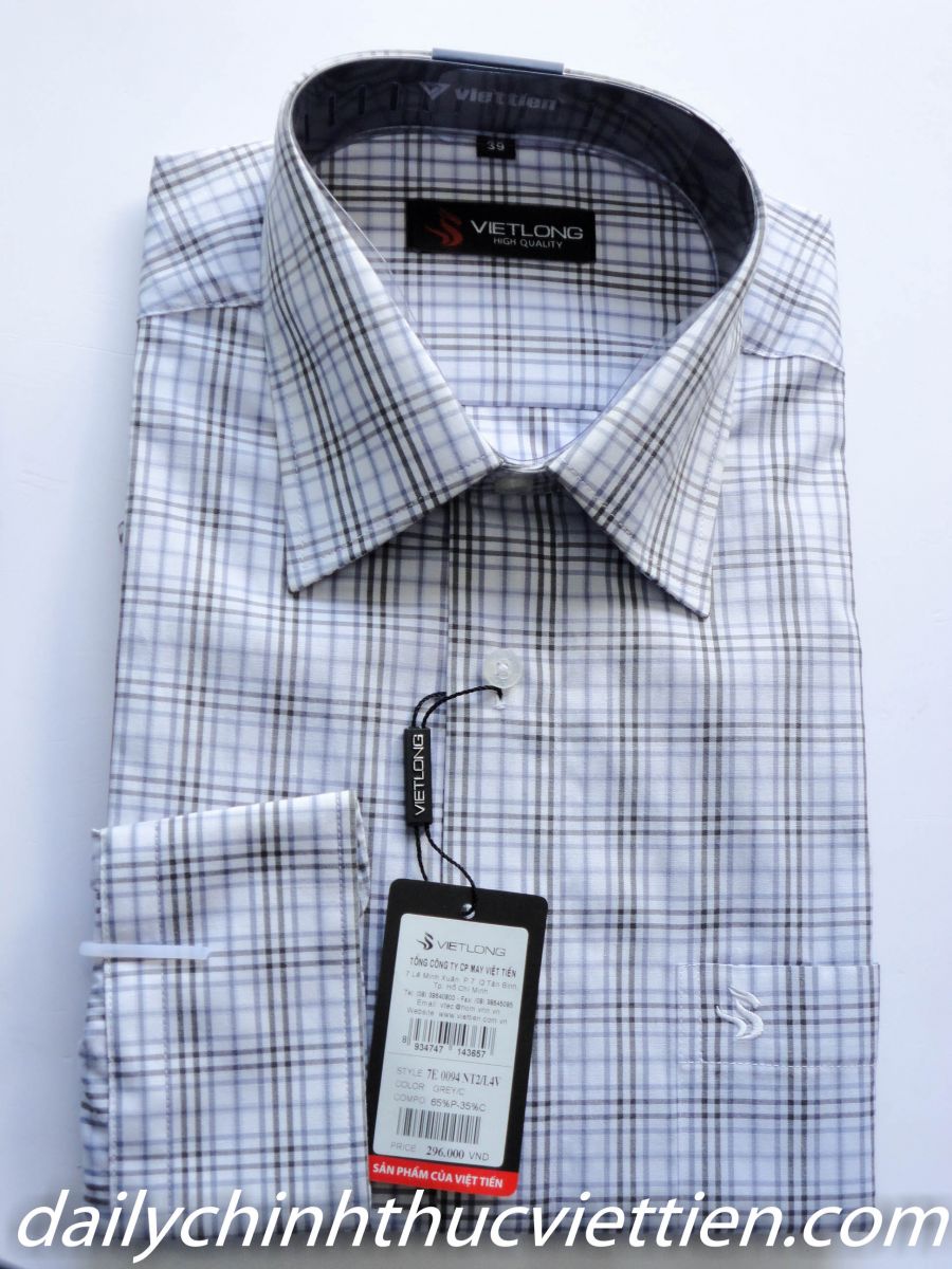 Áo sơ mi dài tay (caro xám)