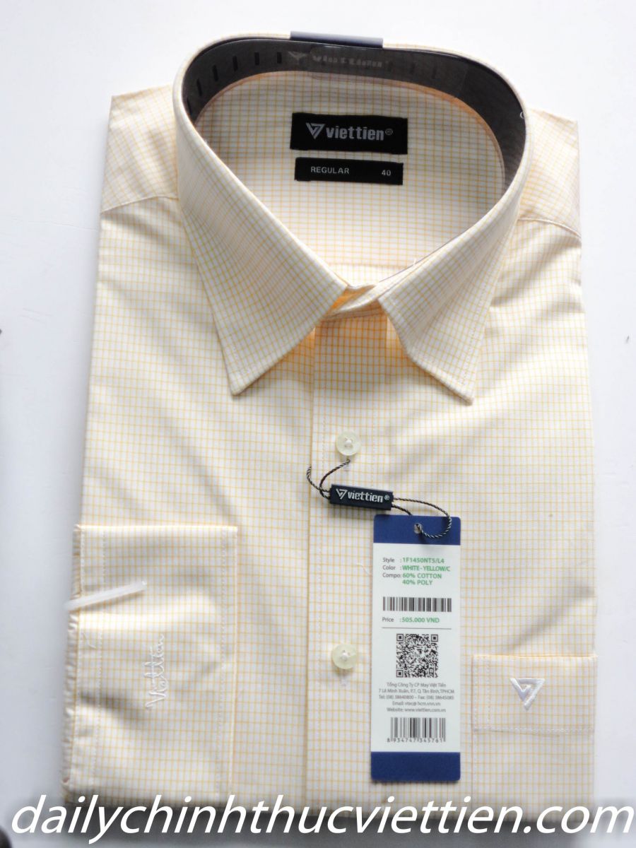 Áo sơ mi dài tay caro vàng