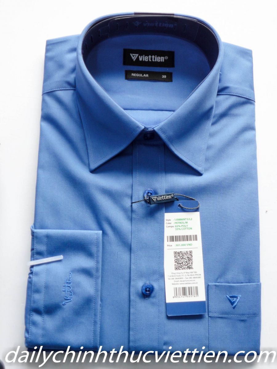 Áo sơ mi dài tay xanh