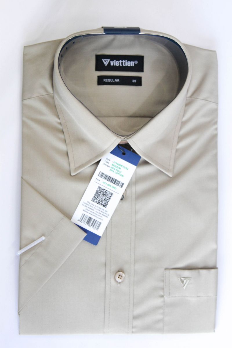 Áo sơ mi ngắn tay ( Xám ánh vàng nhạc )